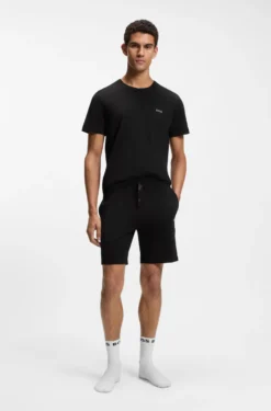 T-Shirt aus Stretch-Baumwolle mit Logo-Stickerei