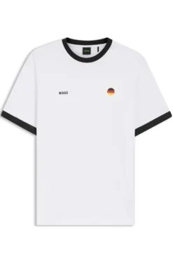 T-Shirt aus Stretch-Baumwolle mit Landesflagge und Logo