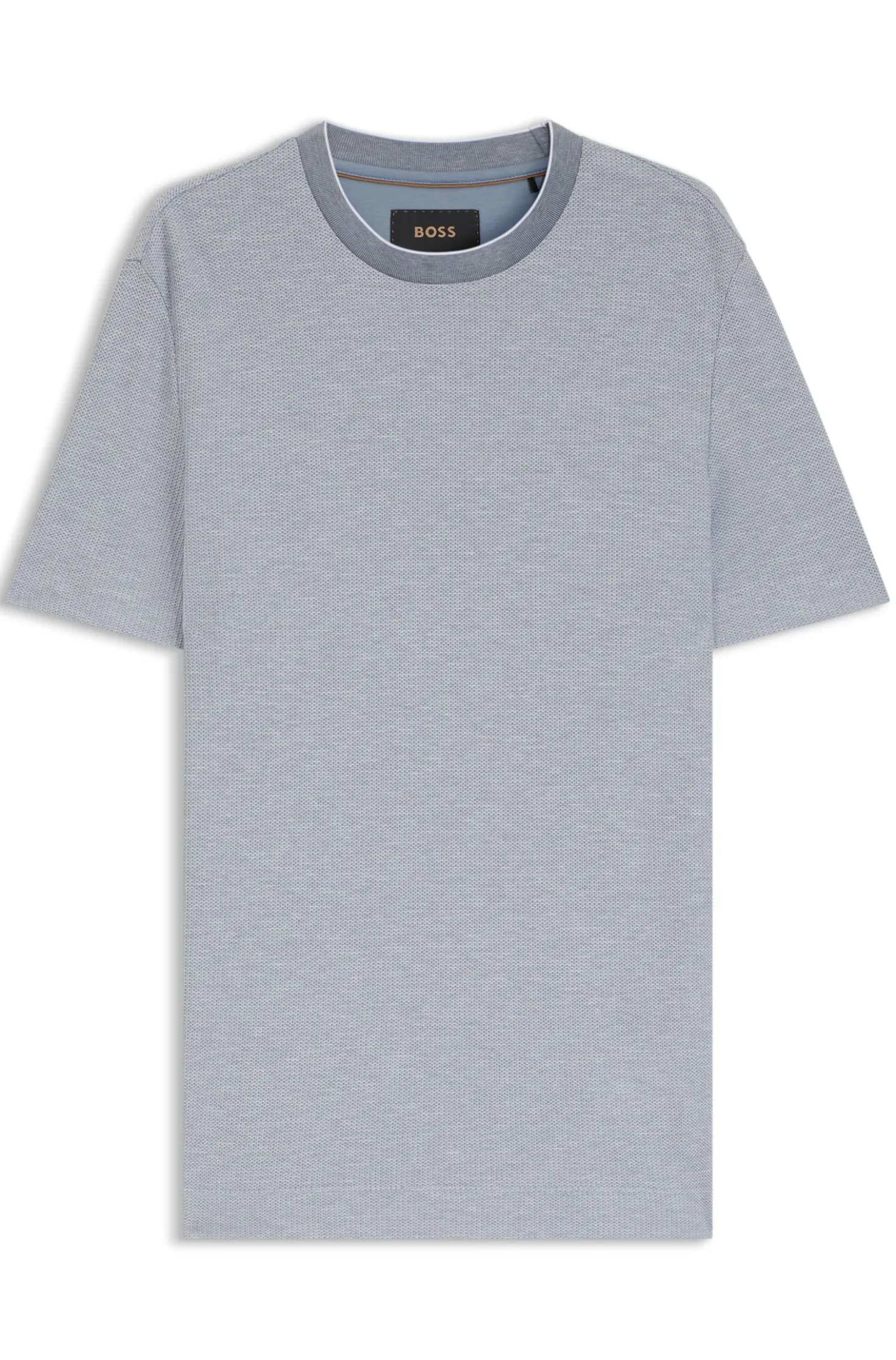T-Shirt aus strukturiertem Baumwoll-Mix mit Seide