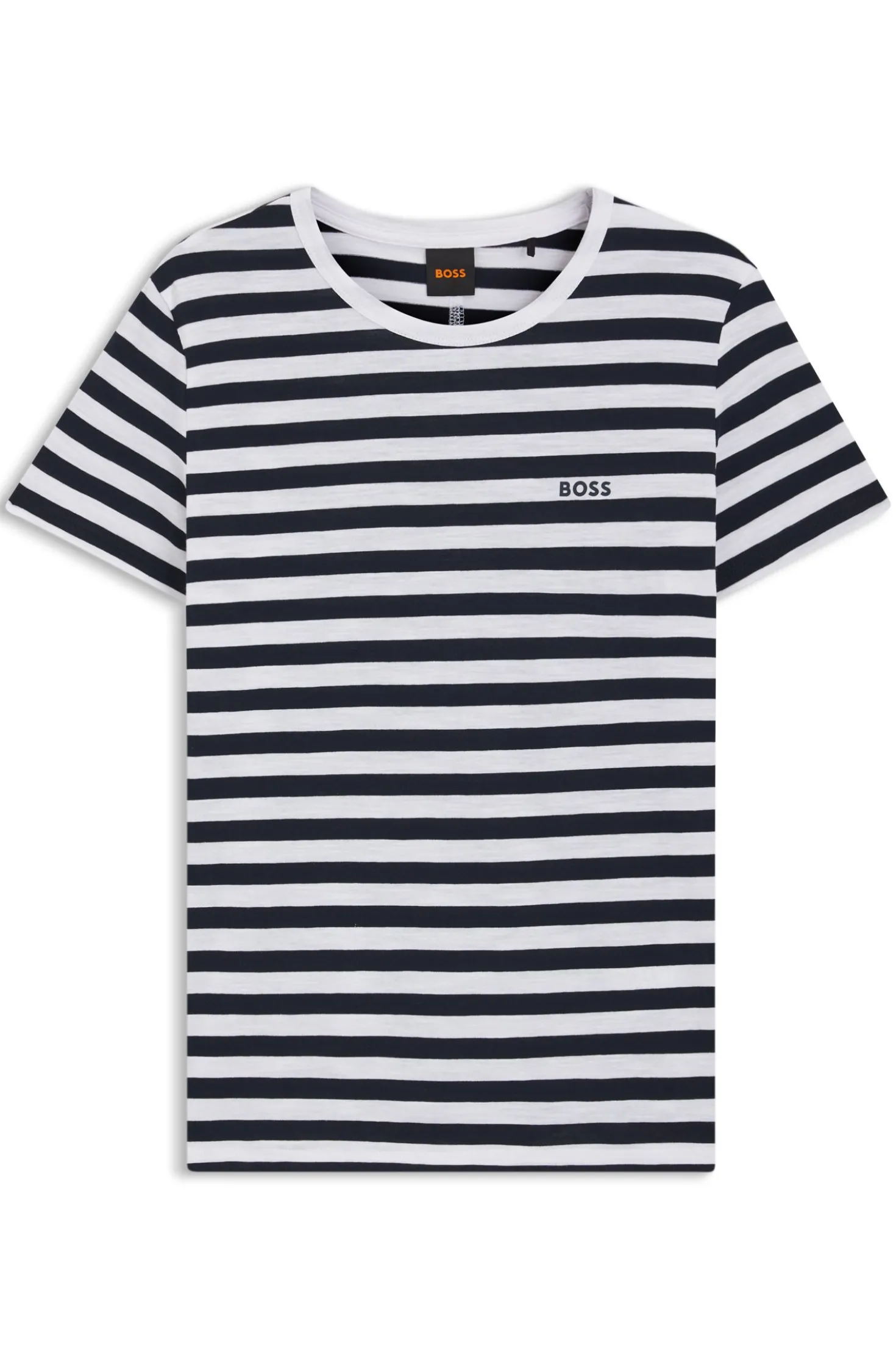 T-Shirt aus strukturierter Baumwolle mit Querstreifen