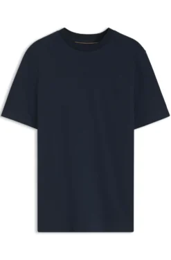 T-Shirt mit Windowpane-Karo aus Baumwoll-Mix mit Seide