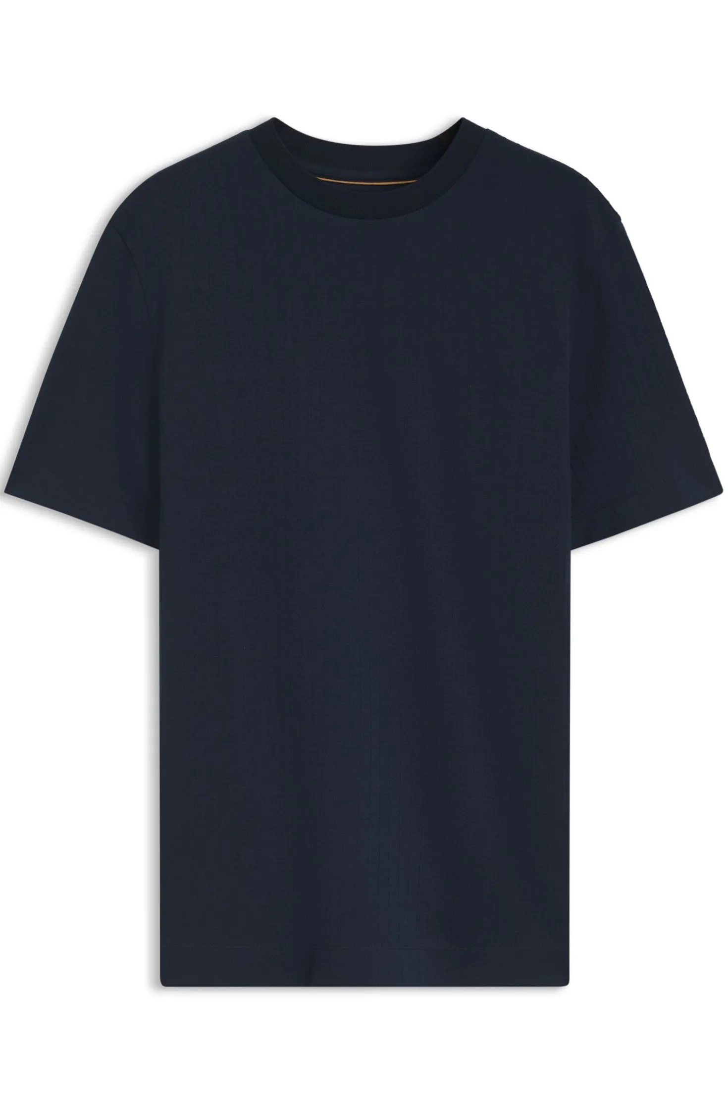 T-Shirt mit Windowpane-Karo aus Baumwoll-Mix mit Seide