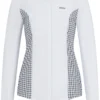 Turnierbluse mit Einsätzen mit Hahnentritt-Muster