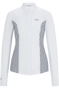 Turnierbluse mit Einsätzen mit Hahnentritt-Muster