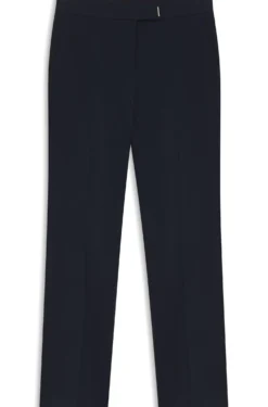 Verkürzte Flared-Fit Hose aus knitterfreiem Stretch-Gewebe