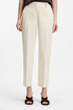 Verkürzte Tapered-Fit Hose aus elastischer Baumwolle