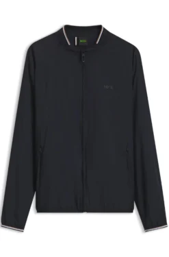 Wasserabweisende Jacke mit Reißverschluss und Logo-Details