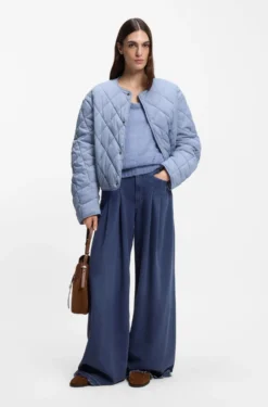 Wasserabweisende Jacke mit Rautensteppung