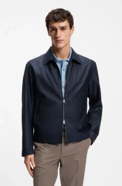 Wasserabweisende Regular-Fit Jacke aus beschichtetem Gewebe
