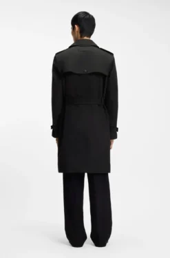 Wasserabweisender Trenchcoat aus Baumwoll-Mix mit Twill-Struktur