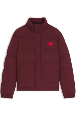 Wasserabweisende Steppjacke mit Logo-Patch