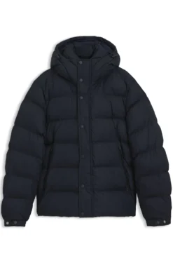 Wasserabweisende Steppjacke mit Kapuze und gepolstertem Kragen