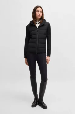 Wasserabweisende, wattierte Reitsport-Hybrid-Jacke