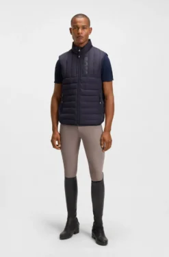 Wasserdichte Reitsport-Weste mit vertikalem Logo-Print