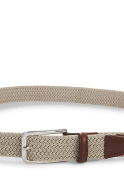 Webgürtel mit Leder-Details