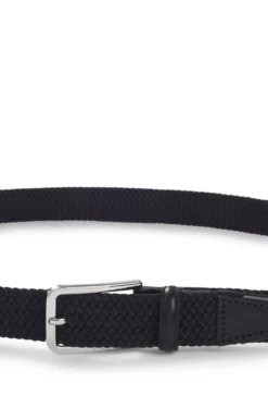 Webgürtel mit Leder-Details