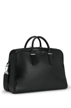 Weekender aus Leder mit Logo-Prägung