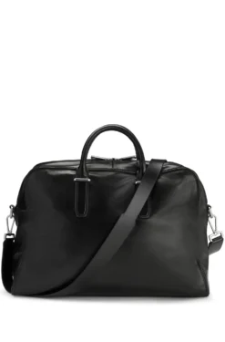 Weekender aus Leder mit Logo-Prägung