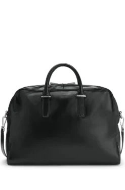 Weekender aus Leder mit Logo-Prägung
