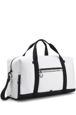 Weekender aus strukturiertem Gewebe mit Logo und Signature-Streifen