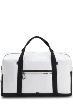 Weekender aus strukturiertem Gewebe mit Logo und Signature-Streifen