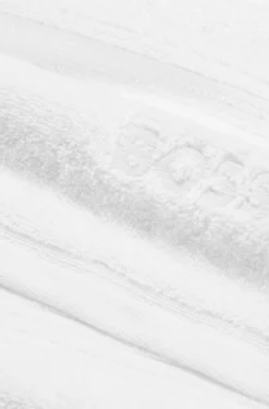 Weißes Badetuch aus Baumwolle mit tonaler Logo-Stickerei