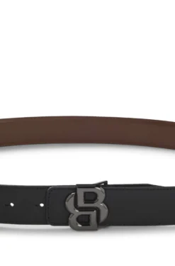 Wendegürtel aus italienischem Leder mit Double-B-Monogramm-Schließe