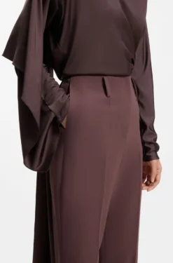 Zigarettenhose aus Schurwoll-Mix mit hohem Bund