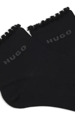 Zweierpack gerippte kurze Socken