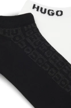 Zweierpack knöchellange Socken mit Logo-Intarsien