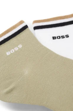 Zweierpack kurze Socken mit Signature-Streifen an den Bündchen