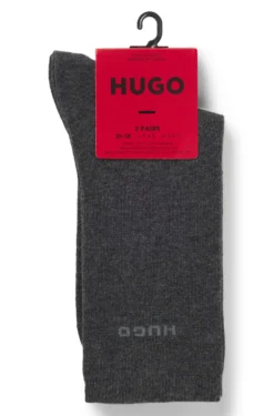 Zweierpack mittelhohe Socken aus Baumwoll-Mix mit Logos