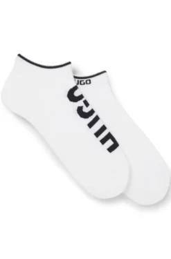 Zweierpack Sneakers-Socken aus Baumwoll-Mix mit Logos