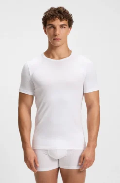 Zweierpack Unterwäsche-T-Shirts aus Stretch-Baumwolle