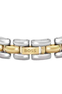 Zweifarbiges Gliederarmband mit graviertem Logo
