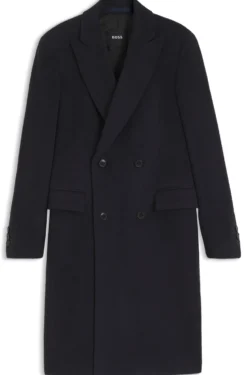 Zweireihiger Slim-Fit Mantel aus Alpaka-Mix