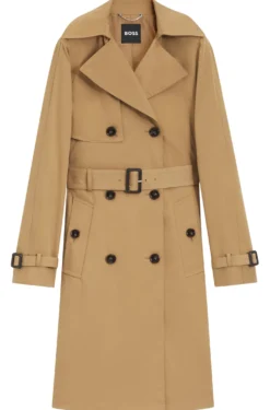 Zweireihiger Trenchcoat mit Gürtel mit Schließe