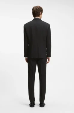 Zweireihiges Sakko aus Woll-Mix mit Twill-Struktur