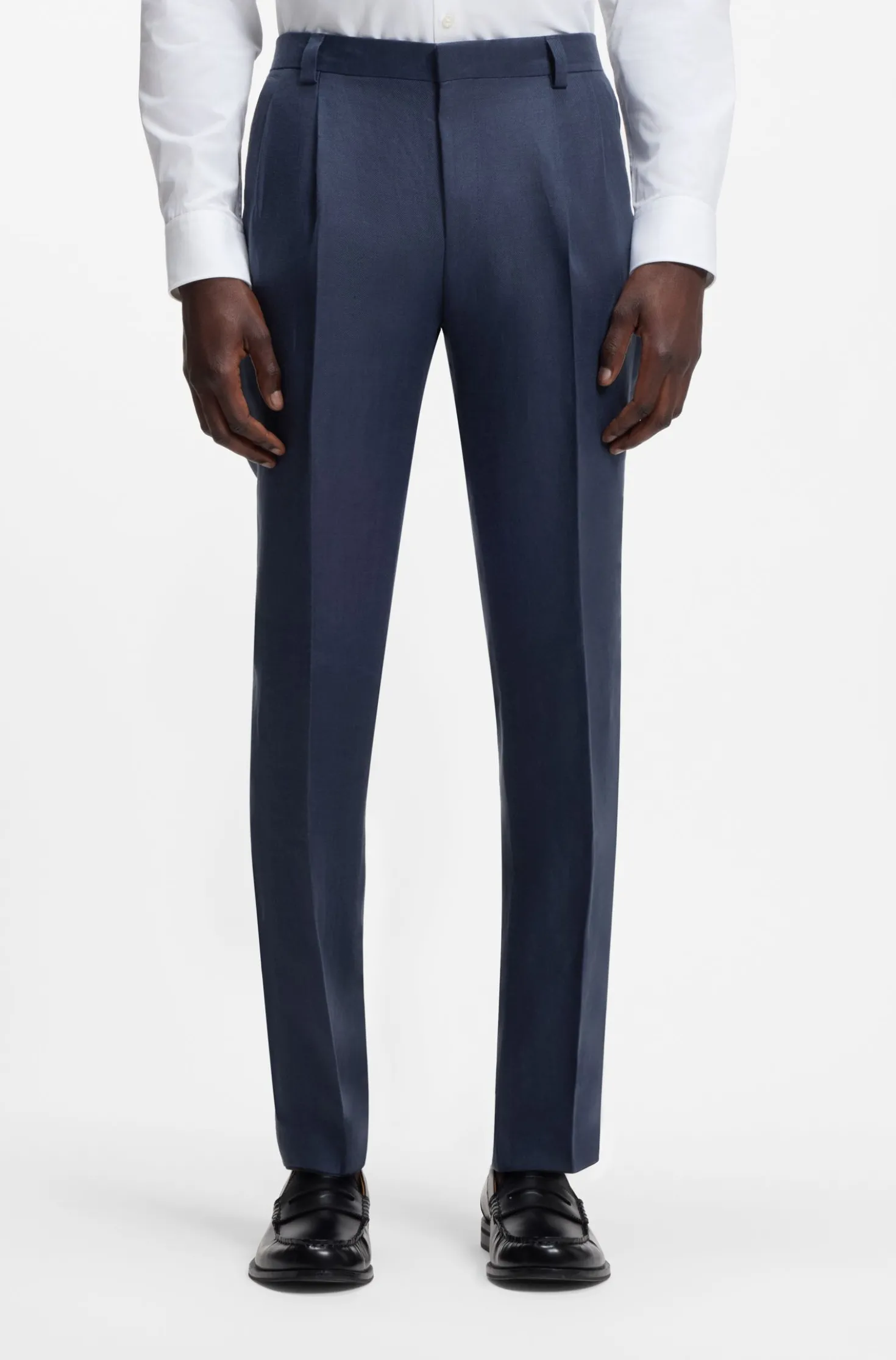 Zweiteiliger Extra Slim-Fit Anzug aus Leinen-Twill
