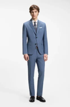 Zweiteiliger Slim-Fit Anzug aus Woll-Mix
