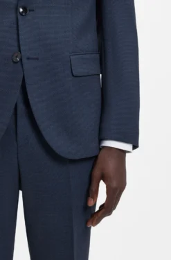 Zweiteiliger Slim-Fit Anzug aus elastischem Birdseye-Gewebe