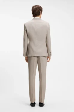 Zweiteiliger Slim-Fit Anzug aus Baumwolle und Leinen