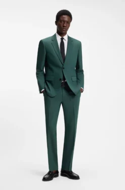 Zweiteiliger Slim-Fit Anzug aus Performance-Stretch-Twill