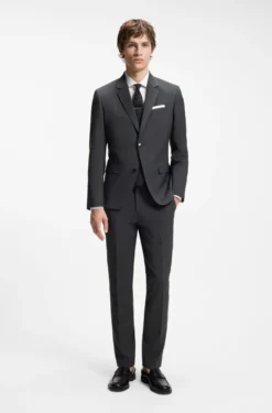 Zweiteiliger Slim-Fit Anzug aus Woll-Mix